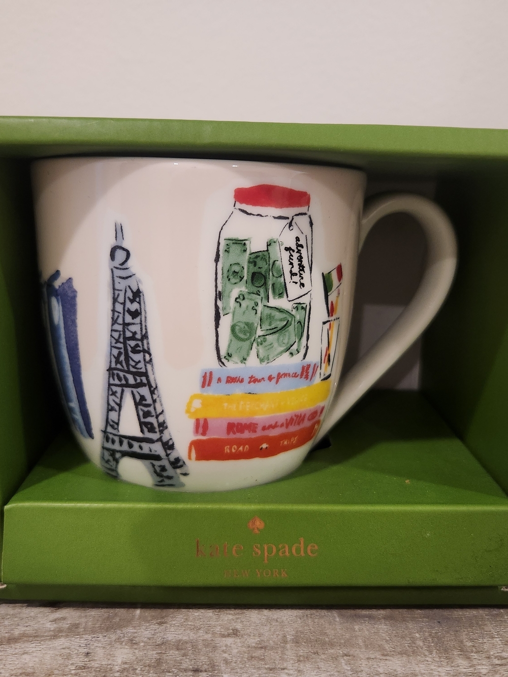 kate spade White Multicolor Paris Illustration Mug